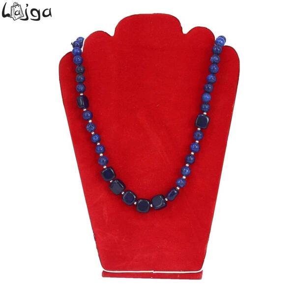 Lajga Sapphire Blue German Silver Beaded Fashion Necklace For Women