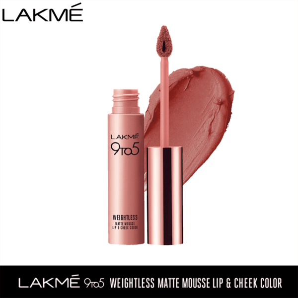 Lakme 9 to 5 weightless Matte Mousse Lip & Cheek Color(Blush Velvet)