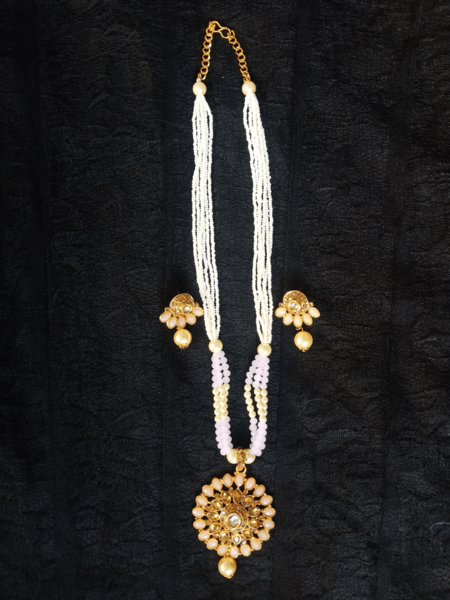 Long Moti Necklace Set For Women