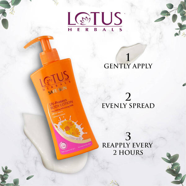 Lotus Herbals Safe Sun Anti-Tan Body Lotion Silky Smooth Care SPF 25 PA+++ (250ml)