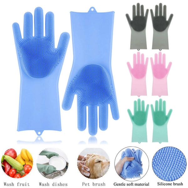 Magic Silicone Dishwashing Gloves Kitchen Tool for Cleaning, Dish Washing Gloves