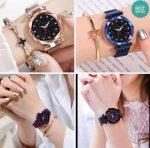 Magnetive Buckle Fashionable Round Shape Watch For Women