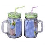 Mason Jar With Lid And Straw