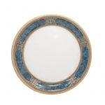 Melamine Blue/Golden Designed Round Plate - 11 Inches