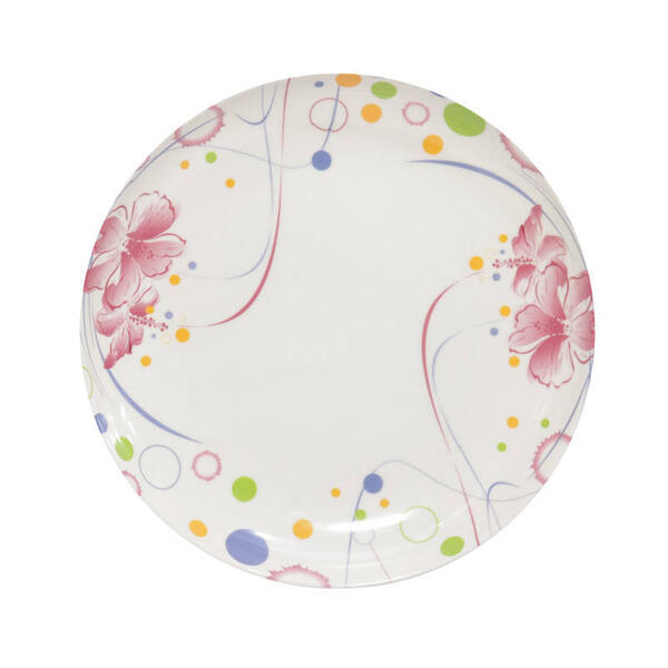Melamine Flower Designed Round Plate - 10 Inches