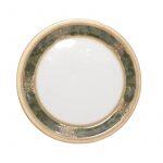 Melamine Golden/Green Flower Designed Round Plate - 11 Inches