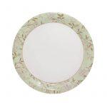 Melamine Green Flower Designed Round Plate - 11 Inches