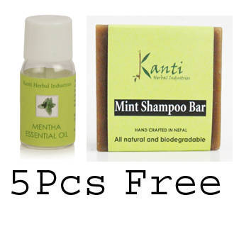 Mentha Essential Oil 5 pcs and Free Mint Shampoo Bar