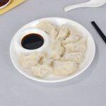 Momo Plate  Momo Serving Plate  Momo Serving High Grade Melamine Plates with Bowl Inbuilt in Centre  Melamine Momo Plate With Side Sauce Bowl