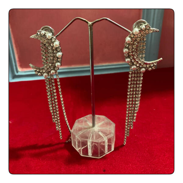 Moon Design Long Drop Earrings For Women