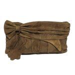 Natural Suede Leather Clutch Bag Patch Design For Women
