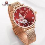NAVIFORCE  Nf5011 Noble Series Elegant Ladies Watch For Women - Red/Rosegold