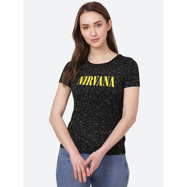 Nirvana Black Tshirt for Women STY-19-20-001086