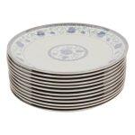 Off Green Flower Printed Round Melamine Plate Set Of 12 Pcs 10.5 Inches