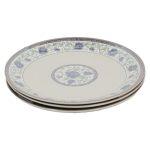 Off Green Flower Printed Round Melamine Plate Set Of 3 Pcs 8 10.5 Inches