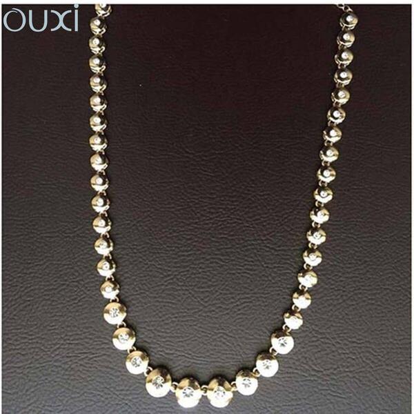 OUXI Gold Angelic Crystal Necklace For Women- C10684-3010