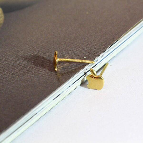 Panchadhatu Apple Logo Stud Earings For Women