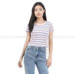 Striped Round Neck T-Shirt For Women
