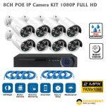 POE KIT 8CH, 8 IP Poe Camera + POE NVR Box 2mpx Full HD