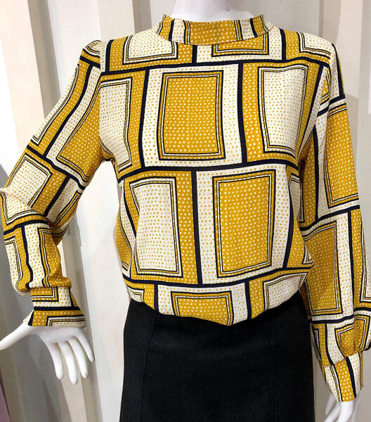 Printed Stand-Collar Top For Women