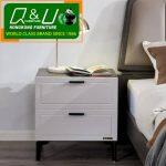 Q&U HongKong Furniture German Quality L= 1.8feet X W= 1.4feet X H= 1.9feet Off-white Bedside Box 802701