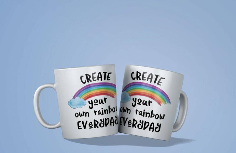 Rainbow Printed Ceramic Mug Surprise Gift For Birthday, Anniversary, Valentines I Local Print I Tea Mug