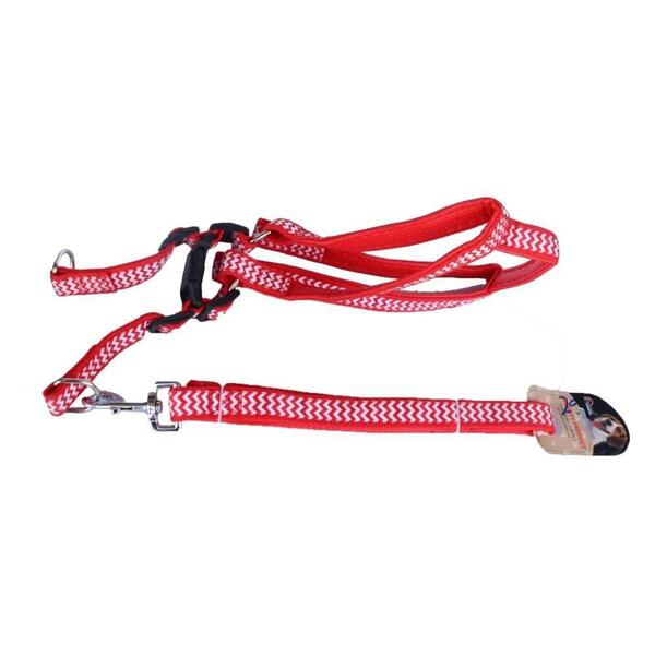 Red Tribal Design Small Nylon Harness Leash For Dog