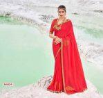 Red Vichitra Silk With Golden Border [36420_F]