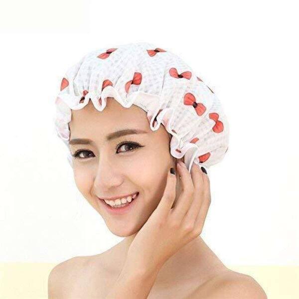 Reusable Printed Shower Cap With Elastic Band
