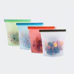 Reusable Silicone Food Bags Food Grade Food Preservation Bags, 2Pcs