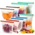Reusable Silicone Food Bags Food Grade Food Preservation Bags, 1Ltr And 1.5 Ltr)