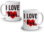 Romantic I Love Him And Her Couples Coffee Mug Set