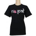 Round Neck Nepal Printed 100% Cotton T-Shirt For Women- Black – 02