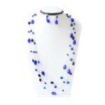 Sachhyam Craft Blue/Black Glass Beads 3 Step Necklace Set
