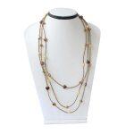 Sachhyam Craft Brown Glass Beads 3 Step Necklace