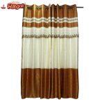 Self Embossed Curtain in Silk Material with Embroidered Jhallar- (60 X 78 Inches)