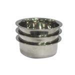 Set Of 3 Stainless Steel Pyala Plain Bowl -6 Inch