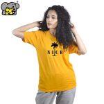 Shangrila Cotton Yellow T-Shirt With Print For Women
