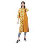 Side Cut Digital Print Rayon Kurti