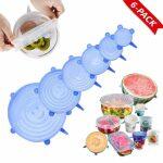 Silicone Food Cover Stretch Lids - Keeping Food Fresh Reusable Durable and Expandable Food Covers, Fit Various Sizes and Shapes of Containers Bowl Covers- 6Pcs/Set(Colour May Vary)