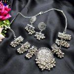 Silver Oxidized Toned Afghani Style Jewelry Set for Women- Jewels of Nepal
