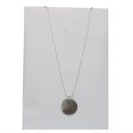 Silver Round Honesty Pendant Large Size With Snake Chain 18 Inches
