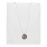 Silver Round Honesty Pendant Medium Size With Snake Chain 16 Inches