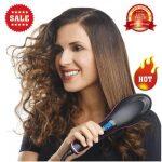 Simply Straight Ceramic Electric Digital Hair Straightener Brush Straightening Comb