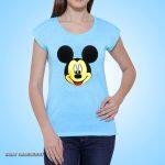 Skyblue Casual Cotton Printed T-Shirt For Women