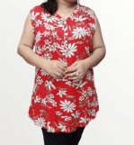 Sleeveless Floral Tunic Top For Women