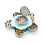 Smart Candy Box, Rotating Dry Fruit Box ,Snacks Storage Box Flower Candy Box Serving Rotating Tray Dry Fruit Candy Chocolate 5 Compartments Masala Box for Home Kitchen