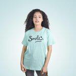 Smile Printed Neon T-Shirt For Women