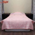 Soft Peach Floral Print Single Bed Summer Quilt