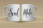 Soul Mate Couple Mug- 11Oz Ceramic Unique Mugs Perfect Wedding, Engagement, Anniversary And Valentines Day Gift For Couples